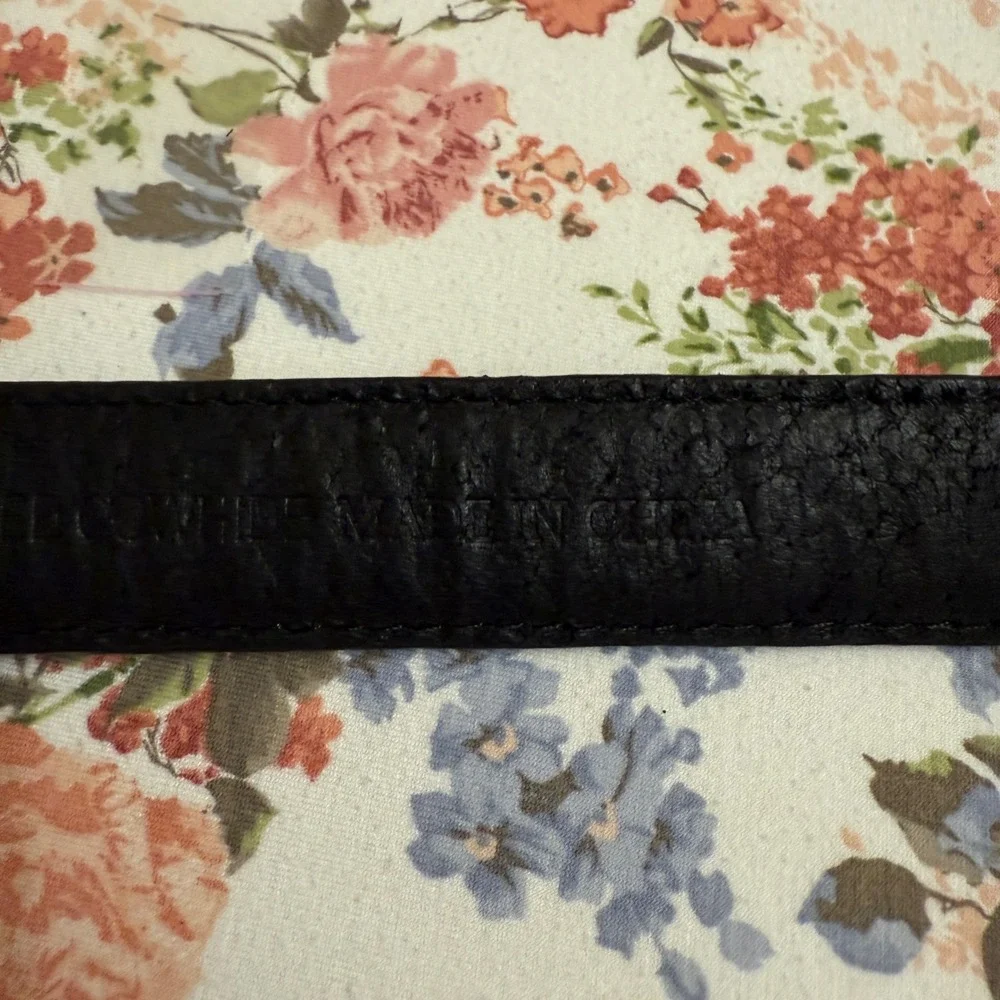 Mens Oil Cow Hide Black Leather Dress Belt Laced‎ Size 40 Silver Buckle Classic